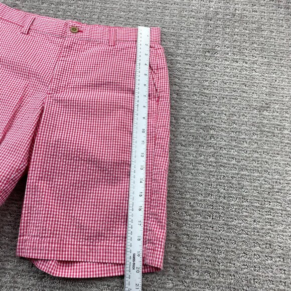 Izod Golf Shorts Men 30 Red White Checkered Chino Short Pants Casual Preppy - Picture 8 of 12